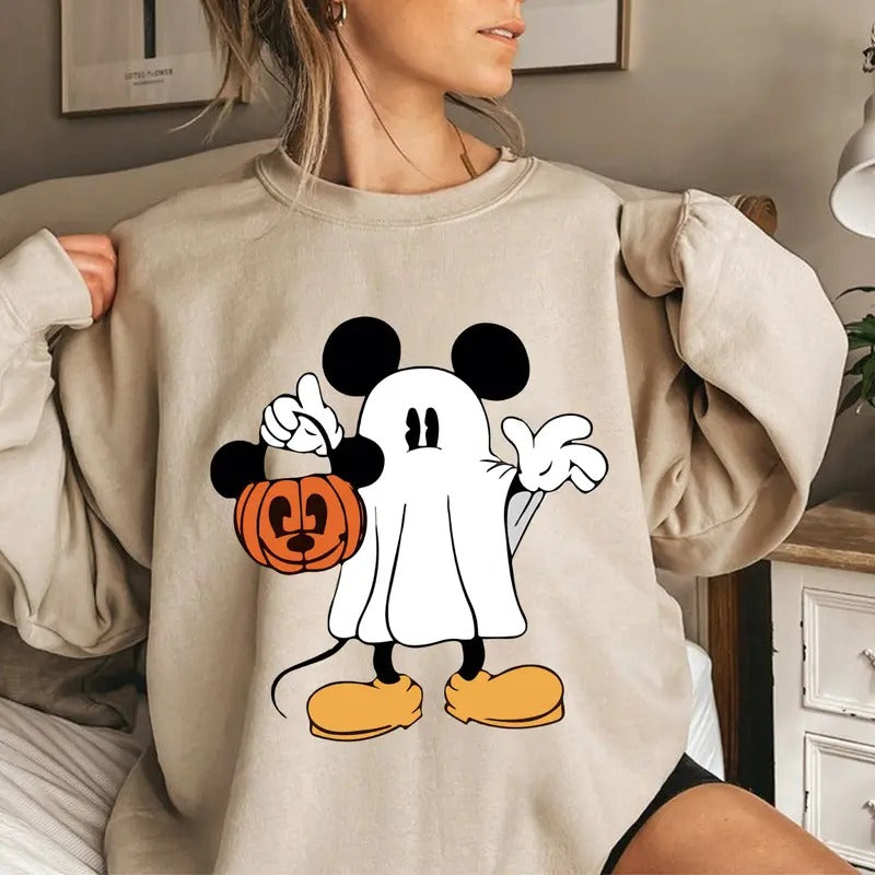 Cute Ghost Face Shirt, Halloween Character Shirt, Vintage Spooky Mouse Shirt, Trick Or Treat Shirt, Gift For Son, Daughter