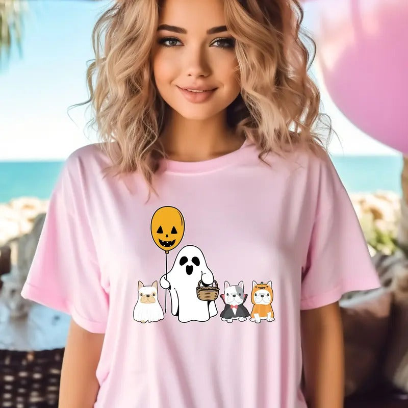 Cute Ghost French Bulldog Custom Colors Tee shirt