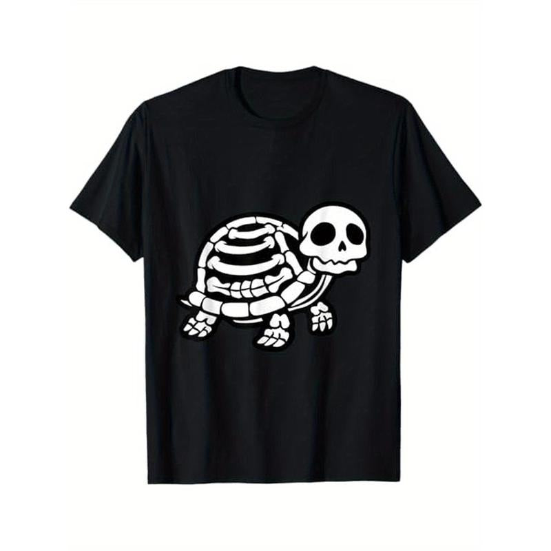 Cute Halloween Turtle Skeleton Tortoise Fossils Archeologist T - Shirt, 100% Cotton, Gifts for friends who like archeology, S - XXXL, Black made in usa