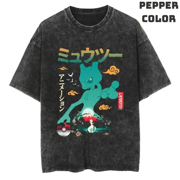 Cute Mewtwo Pokemon Vintage Tee, Mewtwo Shirt, Pokemon Shirt, Vintage Pokemon Anime T-shirt, Anime Manga Shirt, Cute Shirt, Vintage Graphic Tee, Unisex T-Shirt, Gift For Fan Pokemon, Crewneck Short Sleeve Shirt Top Menswear Streetwear