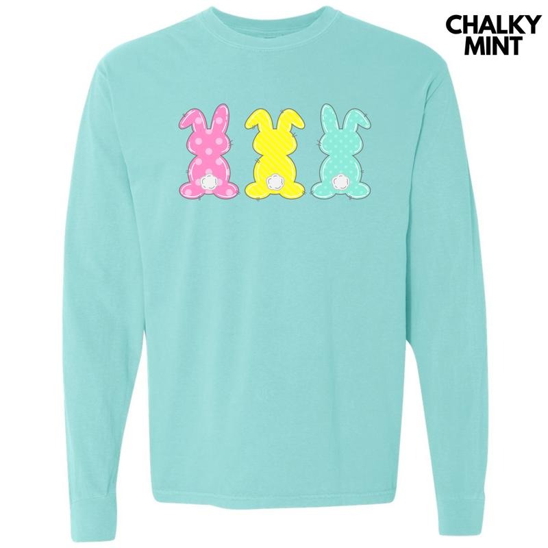 Cute Pattern Bunny Trio Long Sleeve Comfort Colors T-Shirt 'NLB'
