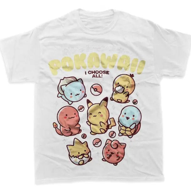 Cute Pokemon Shirt, Anime Shirt, graphic Tee, Y2k, Unisex T-Shirt, Gift For Men Women Womenswear Menswear Top Streetwear