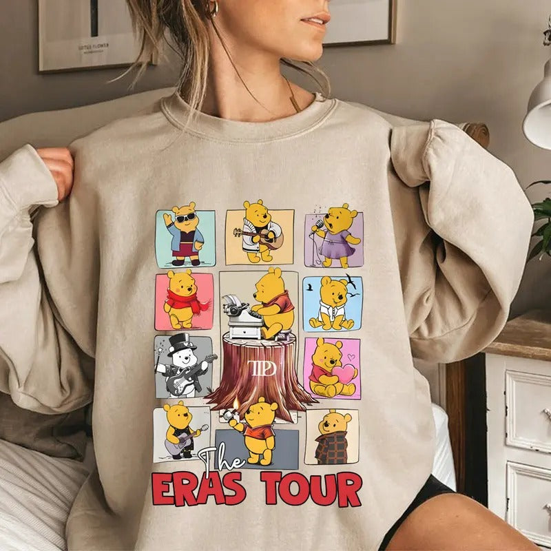 Cute Pooh Tee Shirt, The Eras Tour Pooh Shirt, Vintage Characters T-shirt, 90s Film Shirt, Retro The Pooh Shirt, Gift For Friends