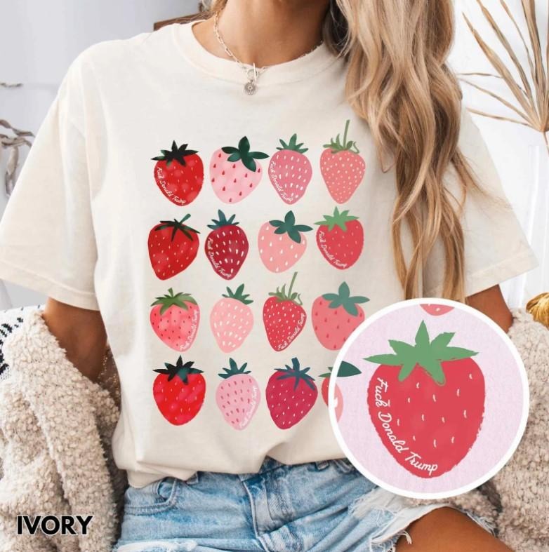 Cute Strawberry T-Shirt, Subtle AT Shirt,, Floral Feminist Comfort Colors T-Shirt, Resist Shirt, Strawberry Feminist Shirt