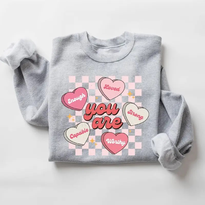 Cute Teacher Valentine Sweatshirt, Retro Heart Sweatshirt, Women's Valentines Day Sweatshirt, Love Valentine Sweatshirt, Love Jesus Gift, Religious Shirt, Heart Hodie and Sweater, T-Shirt