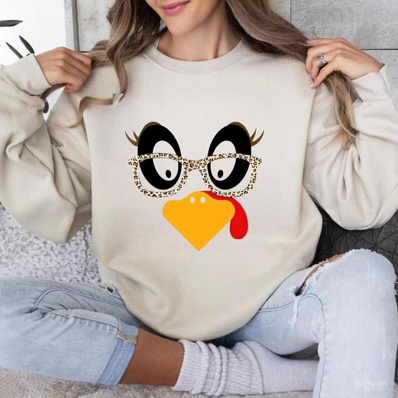Cute Turkey Fall Thanksgiving Sweatshirt, Turkey Shirt, Thanksgiving Hoodie, Christmas Tee, For Men, For Women
