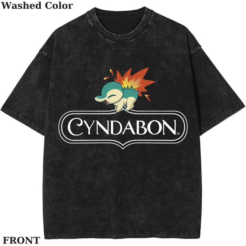 Cyndabon Pokemon Graphic T-Shirt, Pokemon T-Shirt, PKM Shirt, Anime Funny Shirt, Vintage Tee Streetwear Shortsleeve Printed Womenswear Top