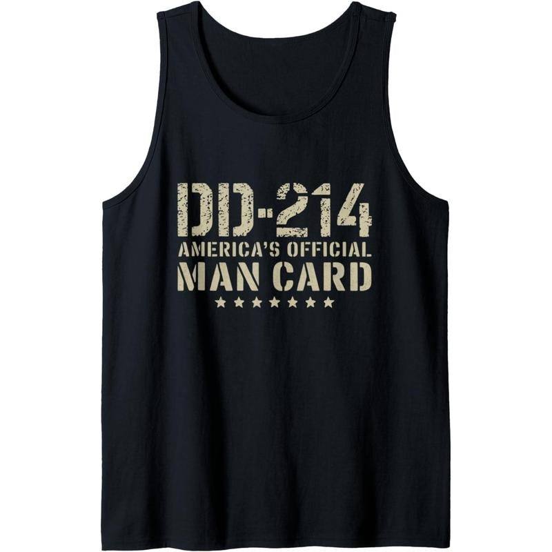 DD-214 America's Official Man Card Veteran Day Retro Army Tank Top