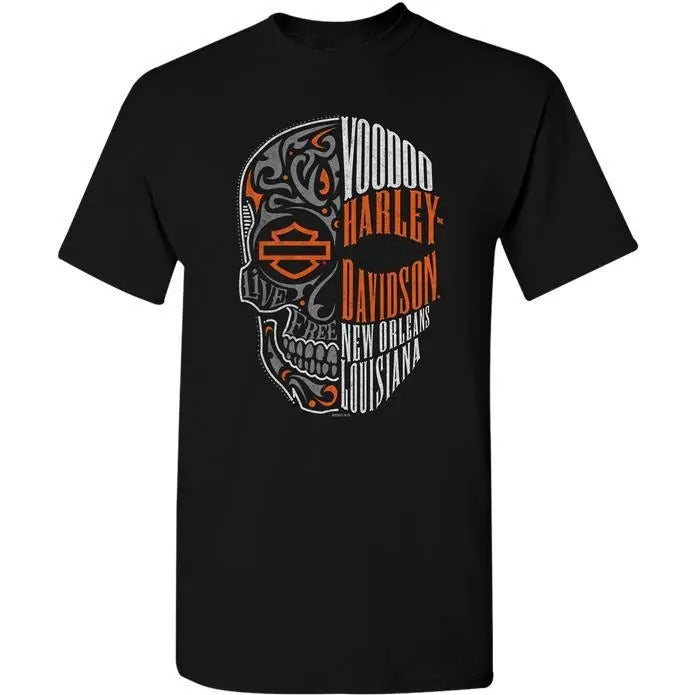 DOUBLE SIDED Vintage Harl,ey Davi.dson Divided Men TEE New Black Tshirt Allsizes, shirt trend