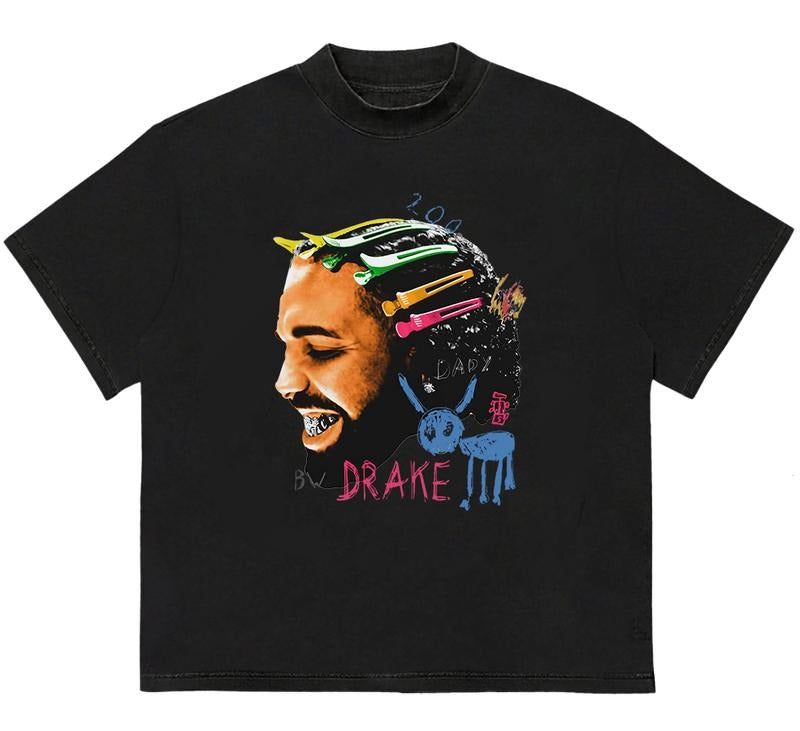 DRAa.keKE All The Dogs Rap T-Shirt Everyday Graphic Tee Vintage Tee for Fans