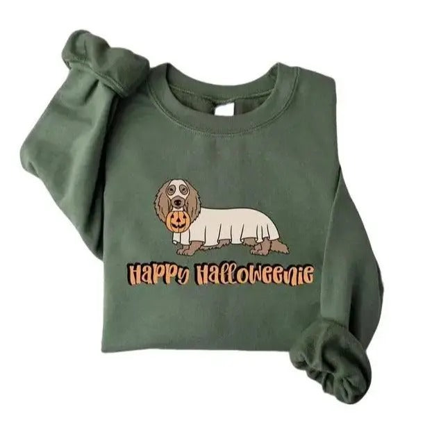 Dachshund Ghost Sweatshirt, Halloween Dog Sweater, Spooky Season Crewneck, Dog Lover Gift Fall T-Shirt
