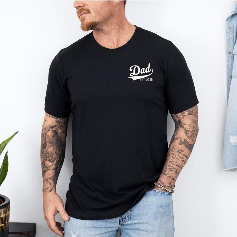 Dad Est 2024 Tshirt, Personalized Dad Shirt, Custom Dad, Pregnancy Announcement for Dad, Gift for Dad, Father's Day Shirt, New Dad Shirtstyle{n002}2