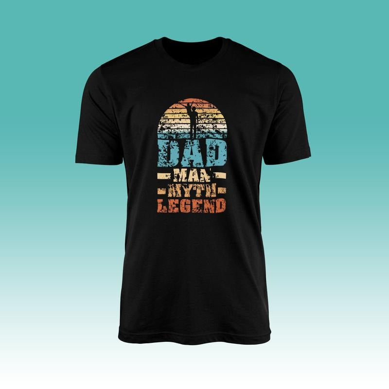 Dad Man Myth Legend T-shirt Tee Top - Sunset Retro Style - Happy Father's Day - Daddy Father - Men's Fashion - Gift For Him - Present Hoodie, T-shirt and sweater