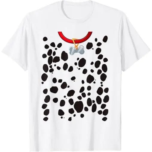 Dalmatian Costume Print Dog Dalmatians Halloween Adult Kids T-Shirt Made in USA