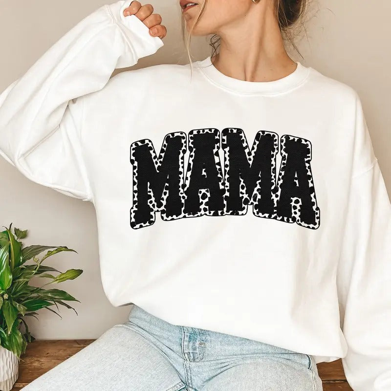 Dalmatian Mama Sweatshirt, Dalmatian Sweatshirt, Trendy MAMA dalmatian Sweatshirt, Retro mama Sweatshirt, Mama Sweatshirt, Gift For Mom