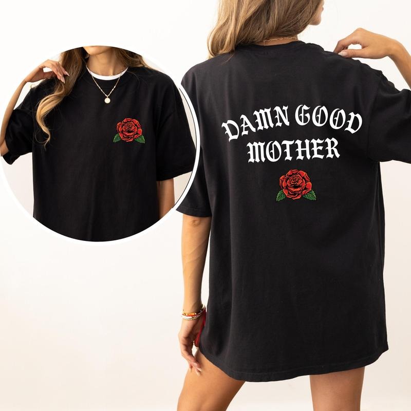 Damn Good Mother, Tattoo, Mother's Day, Mama Comfort Colors Tshirt, Women's Crew Neck, Crewneck