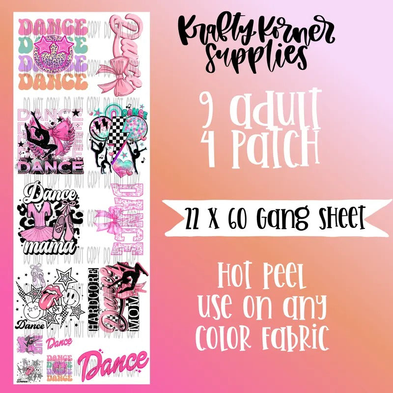 Dance DTF Transfer Gang Sheet, 22 x 60