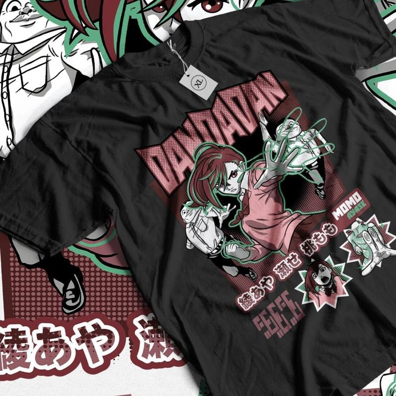 Dandadan Anime T-shirt , Momo Ayase Cute Waifu Two Alien Graphic Tee, Vintage Retro Manga Sweatshirt, Unisex Streetwear, Gift For Man Women