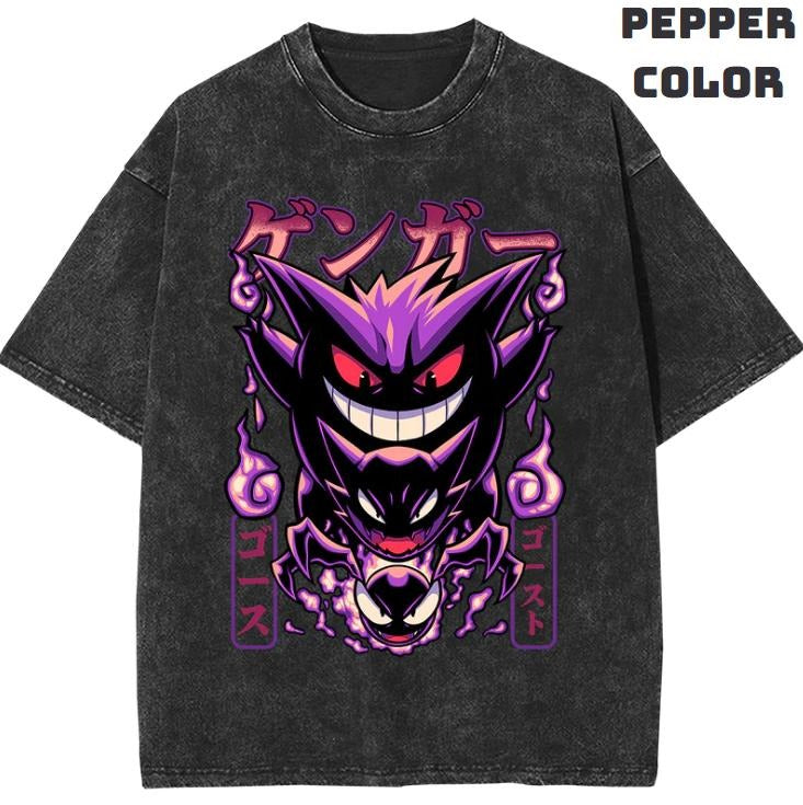 Dark Evolution Vintage Graphic Tees, Gengar Tshirt, Pokemon Shirts, Pokemon Merch, Anime Manga Shirt, Anime Clothing, Unisex Casual Outfits, Crew Neck Gifts For Men Women Streetwear Menswear Womenswear