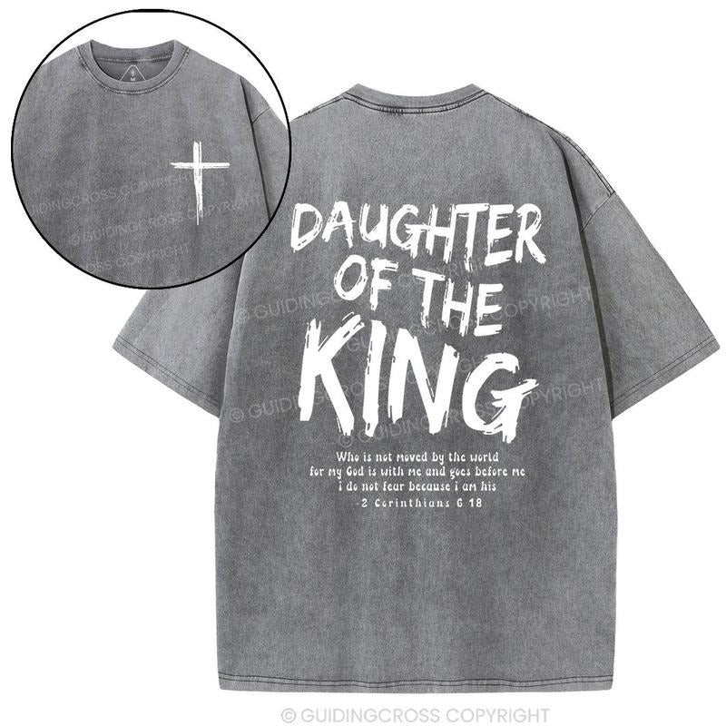 Daughter Of The King Christian Washed T-Shirt, Christian t shirts, Vintage 90s Graphic Tee, Gift Top Womenswear Cotton