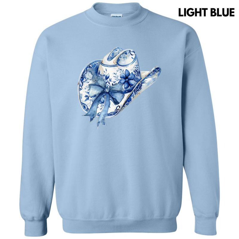 Delicate Floral Cowboy Hat Sweatshirt 'NLB'