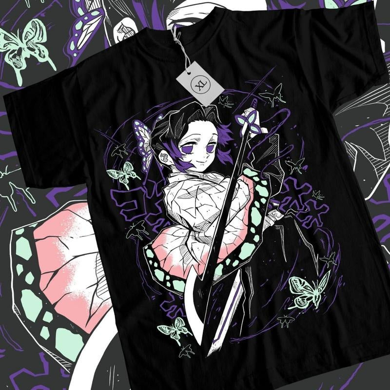 Demon Slayer KnY T-Shirt & Sweatshirt, Shinobu Kocho Graphic Tee, Anime Manga Lover Gifts Ball Cotton