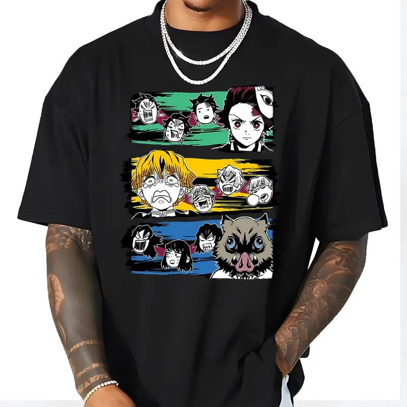 Demon Slayer team Shirt, Tanjiro Zenitsu Inosuke Shirt,Demon Slayer t-shirt, Kimetsu no Yaiba Shirt, Anime sweatshirt hoodie, Anime lover t-shirt Menswear
