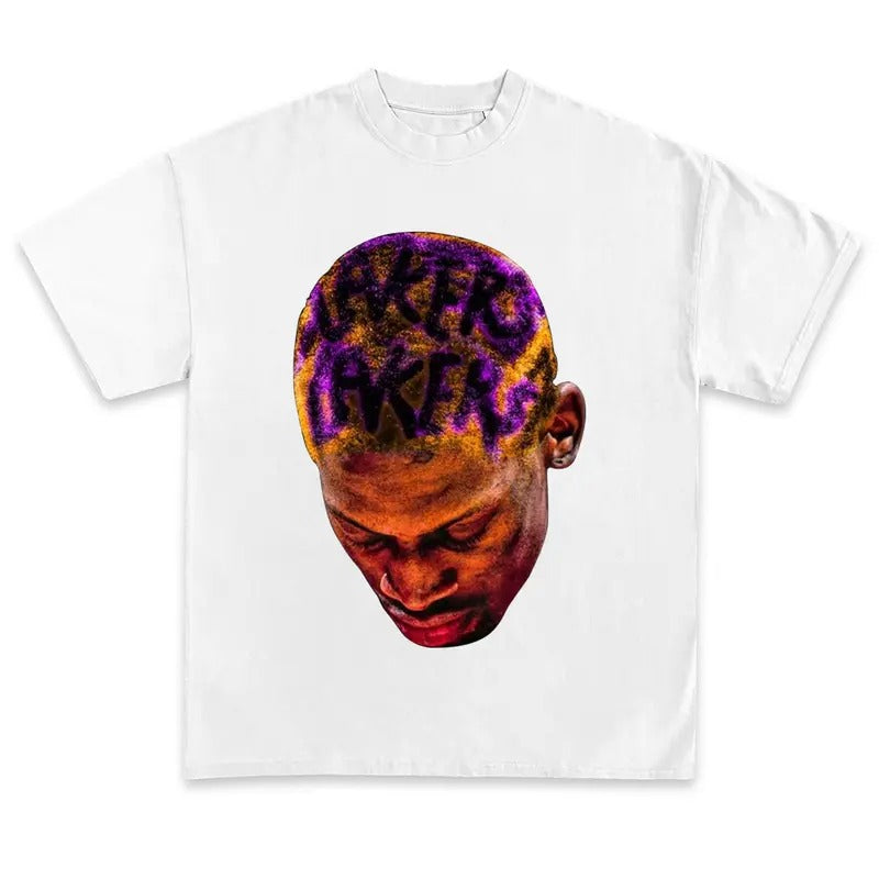 Dennis Rodman Graphic T-shirt - Inspired Vintage Lengend Basketball Sreetwear 90s Style Heavy Cotton Tee Shirt Hiphop Vibes Y2K Classic Menswear Top