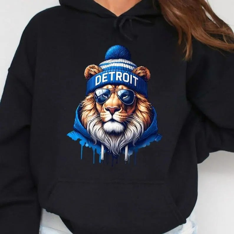 Detroit Football Shirt, Cool Lion Football Sweatshirt, Game Day Shirt, Game Day Tee Classic Cotton Shirt, Sweatshirt & Hoodie Football FAN