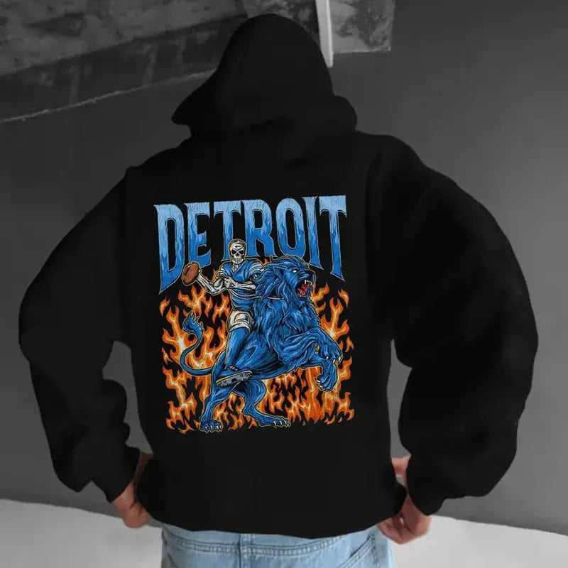 Detroit Football Unisex Shirt, Skeleton Football Shirt, Merch Tee, Gift Shirt, Bootleg Shirt, Vintage Football Shirt