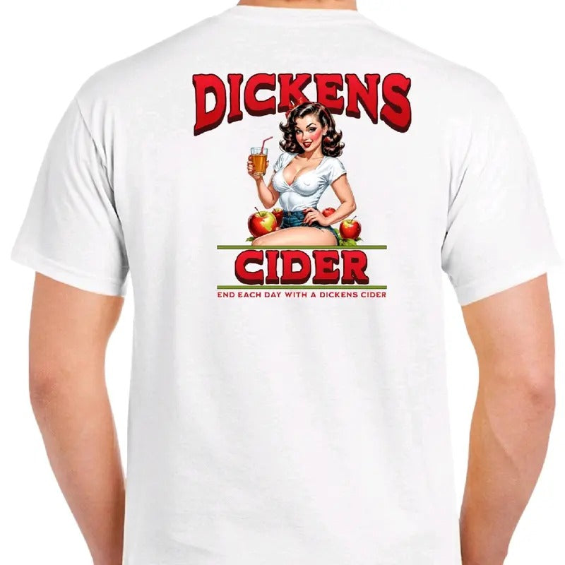 Dickens Cider Men's funny T-shirt- Humor menswear Crewneck Casual Top