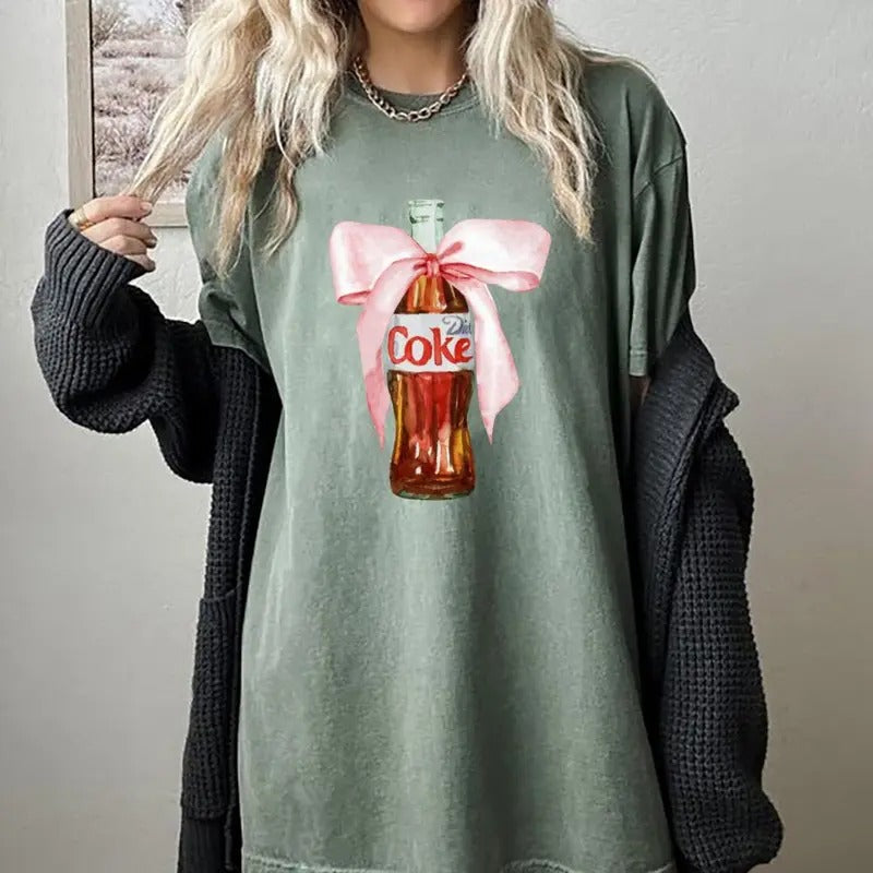Diet Coke Bow T-Shirt, Drink With Bow Shirt, Just a Girl Who Loves Diet Coke , Gift For Her