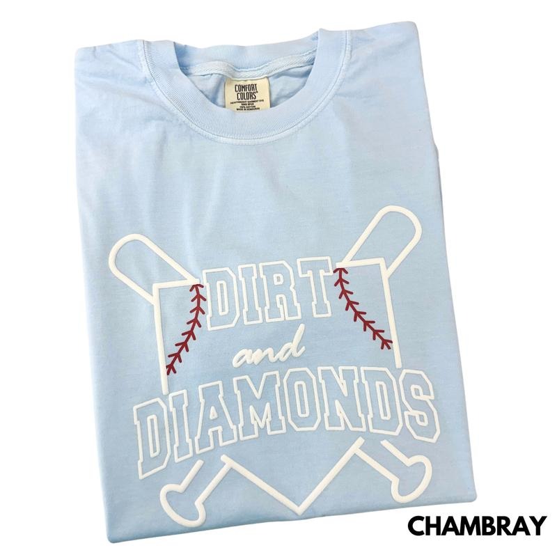 Dirt & Diamonds Baseball PUFF Comfort Colors T-Shirt