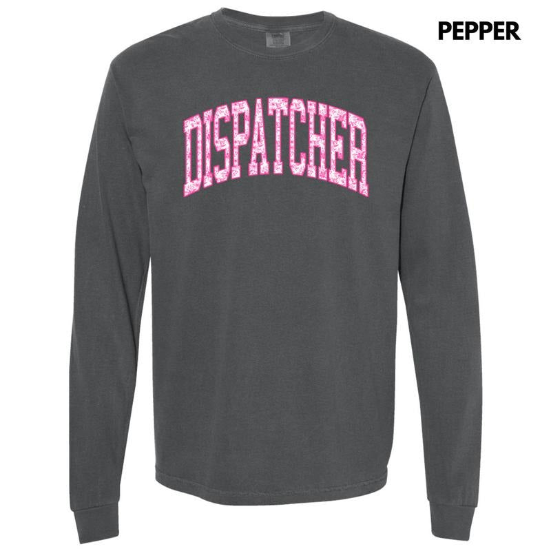 Dispatcher Pink Floral Long Sleeve Comfort Colors T-Shirt 'NLB'