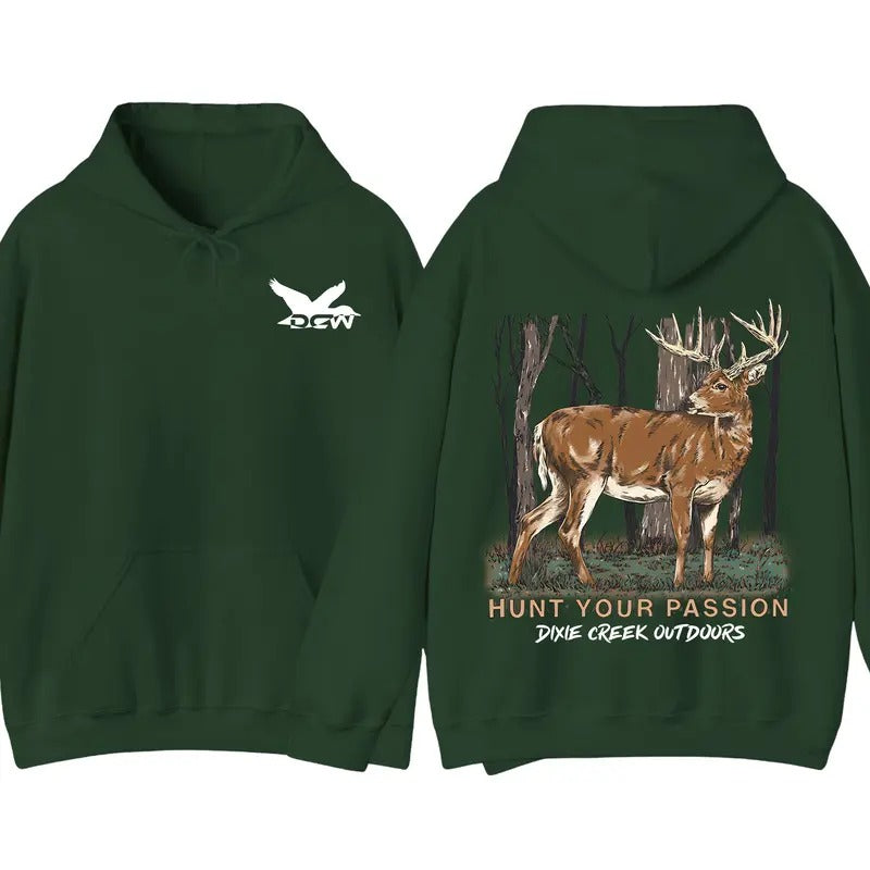 Dixie Creek Outdoors Hoodie - Deer Hunting Design, Camo Country Hoodies, Perfect for Outdoor Enthusiasts, Comfortable and Stylish, Hoodie For Mens