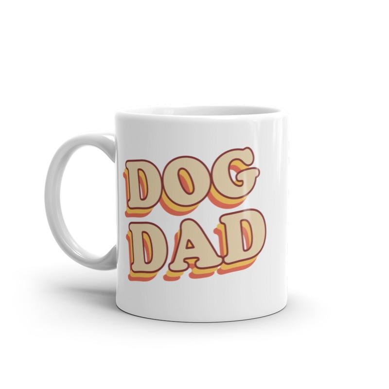 Dog Dad Mug Funny Puppy Lover Retro Pet Graphic Novelty Coffee Cup-11oz Funny Coffee Mugs Ceramic Printed Drinkware Cup