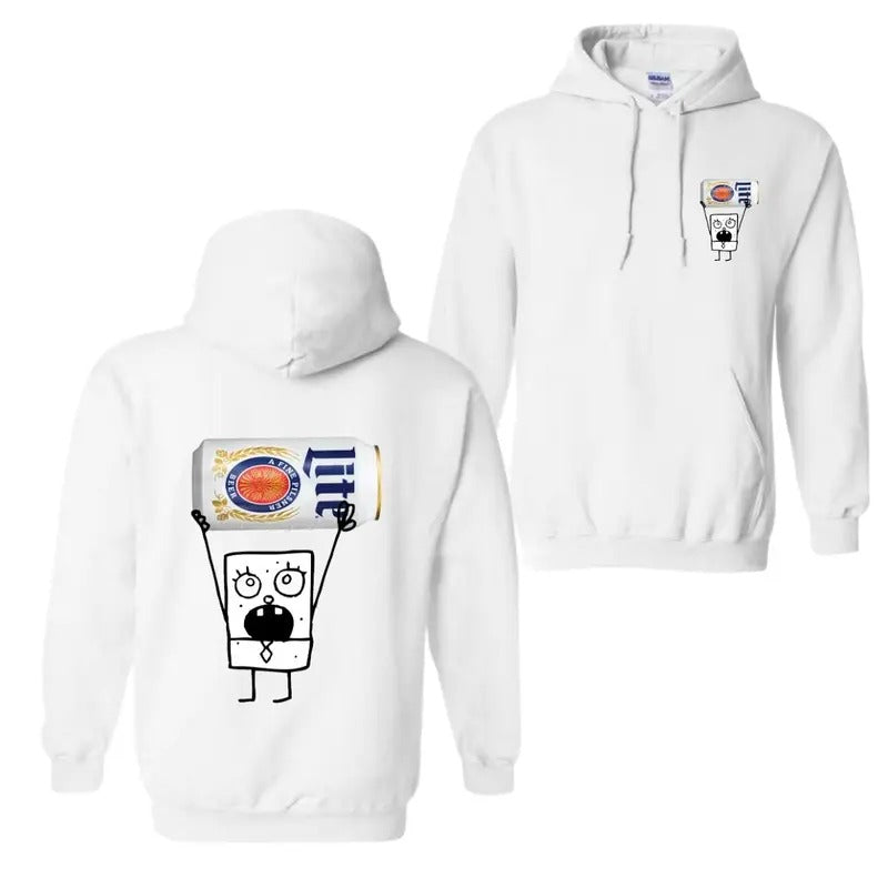 Doodlebob Miler Lite Essential 2 Sided T-Shirt, Funny Drinking T-Shirt, Miler Lite T-Shirt For Men And Women