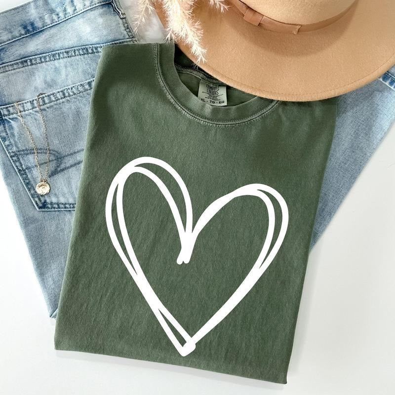 Double Heart, St Patrick's Day Comfort Colors Tshirt, Women's Crew Neck, Crewneck