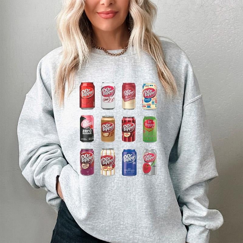 Dr Pepper Sweatshirt - Soft Drink Crewneck Sweatshirt Casual Comfort Womenswear Comfortable Day Fit - Graphic Sweatshirt