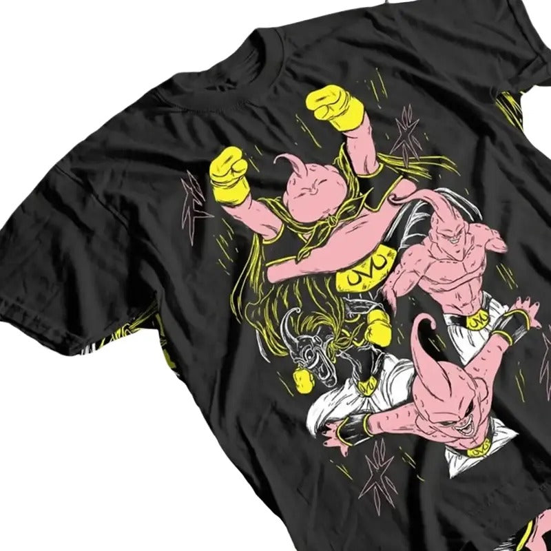 Dragon Ball Majin Buu T-shirt Dbz, Vegeta Saiyan Piccolo Shirt, Vegeta Saiyan Piccolo Merch, Majin Buu Shirt, Majin Buu Merch, Goku Shirt, Goku Merch, Gift For Fan Dragon Ball, Anime Graphic Tshirt Menswear Top Tropical Shortsleeve Crewneck Round Neck