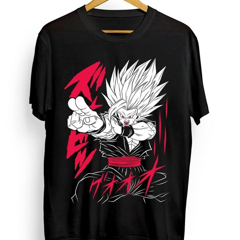 Dragon Ball Z Son Gohan T-shirt Goten Vegeta Trunks Anime Black Shirt All Size
