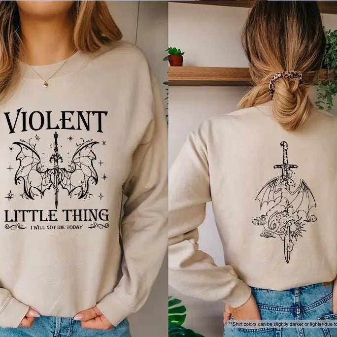 Dragon Rider Sweatshirt - Violent Little Thing Bookish Hoodie for Men and Women - Fabric, Pullover