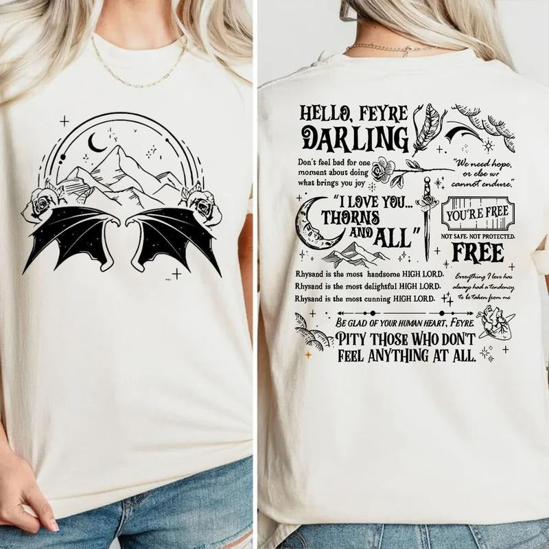 Dragon Vintage Dark Art Graphic Shirt, Dragon Rider, Dragon Lovers Gift Tee, Bookish Gifts, Violet Sorrengail, Graphic Tees, Unisex Pullover Tee