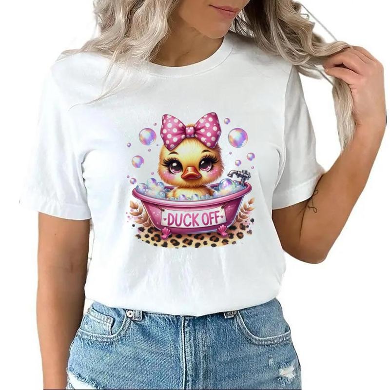 Duck Off Rubber Duck T-Shirt Funny Duck With Bow Sweatshirt Hoodie Unisex Cotton Top