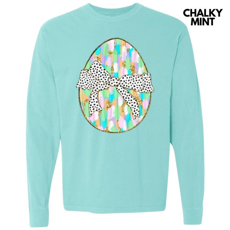 Easter Egg Brushstroke Long Sleeve Comfort Colors T-Shirt