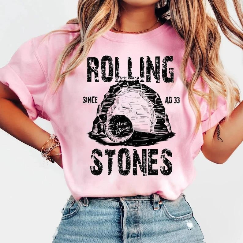 Easter Jesus Shirt, Rolling Stones Shirt, Christian Easter Shirt, Christian Shirt, He is Risen T Shirt, Bible Verse Shirt, Funny Easter Gift, tshirt hot trend