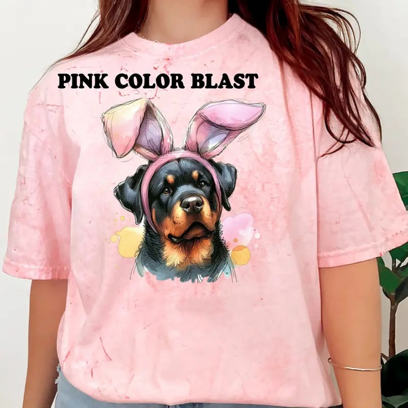 Easter Rottweiler Shirt ~ Unisex Apparel Relaxed Fit Printed In The USA Clothing Womenswear Casual Comfort Cotton Top Athletic Boho Chic