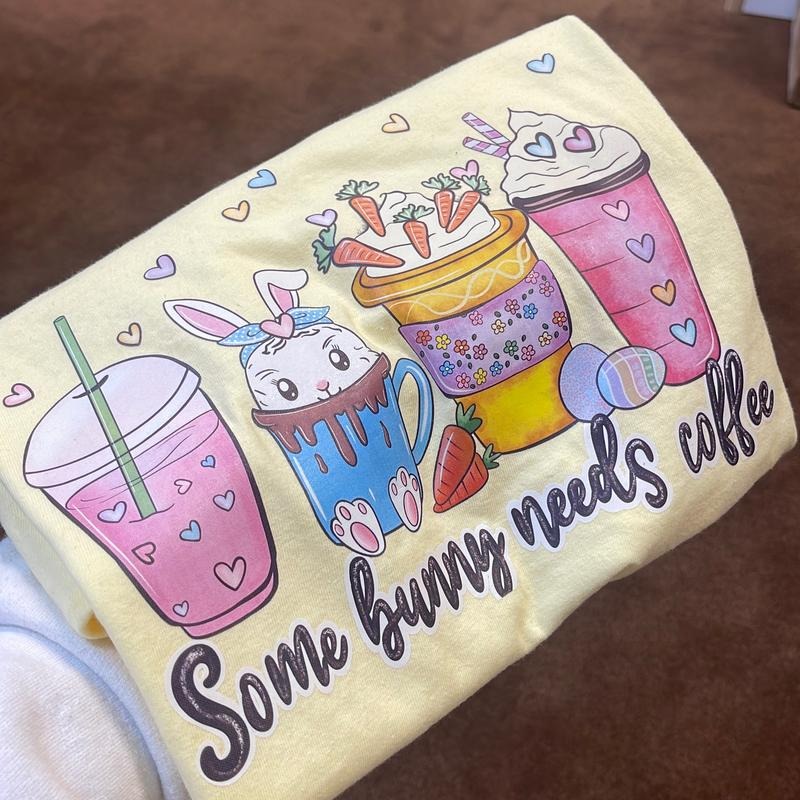 Easter coffee comfort colors tshirt, Easter t-shirts, comfort colors Tshirts, spring shirts , custom t-shirts Womenswear Tops