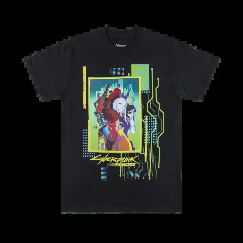Edgerunner Crew Poster T-Shirt - Cyber Punk Anime Tee - Step Into a Dark, Neon Future, Anime shirt, Japanese Anime, Birthday Gift