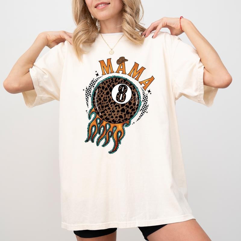 Eight Ball Mama Western Comfort Colors Shirt, Country Mama T-shirt, Cool Mom Graphic Tee, Cowgirl Mommy Clothing, Gift For Mom, Mother's Day Gifts